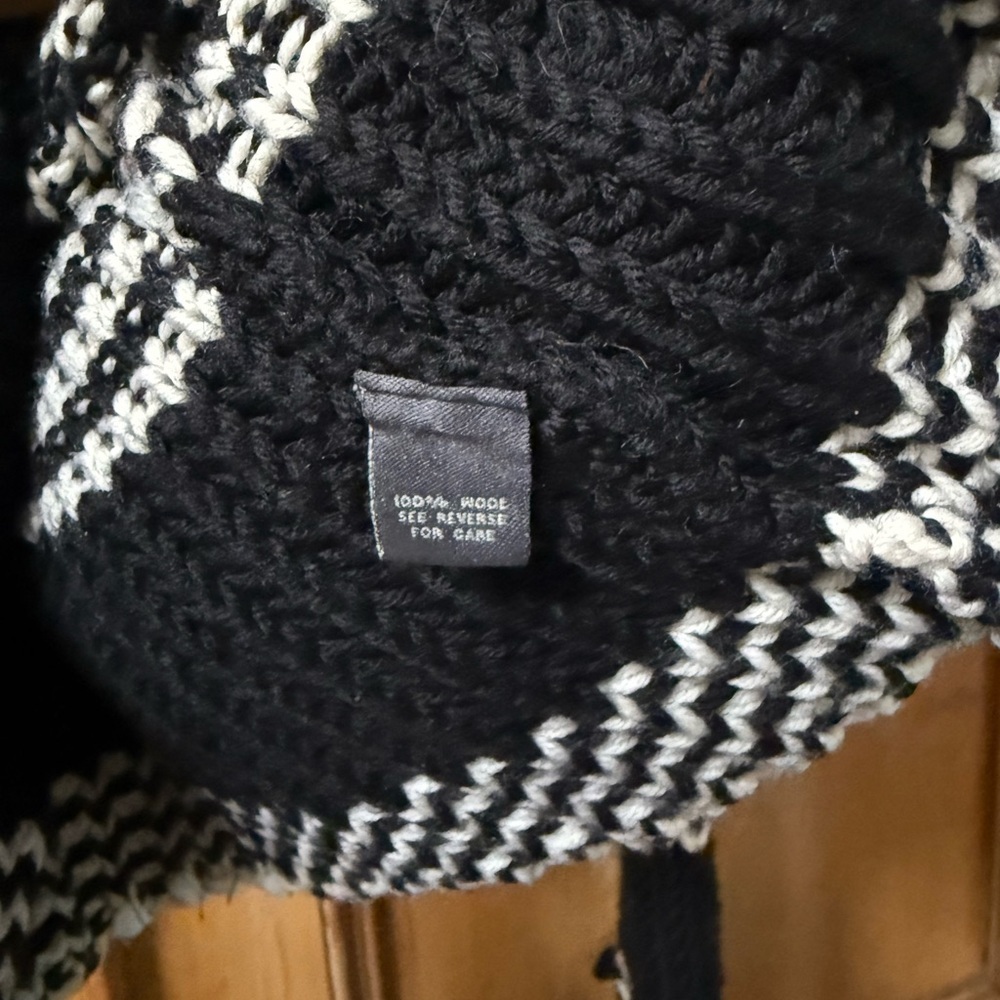 laureate lane Anthropologie Black and White Women's Sweater button down long - Picture 5 of 6